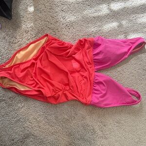 J. Crew Coral and Pink one piece swim suit